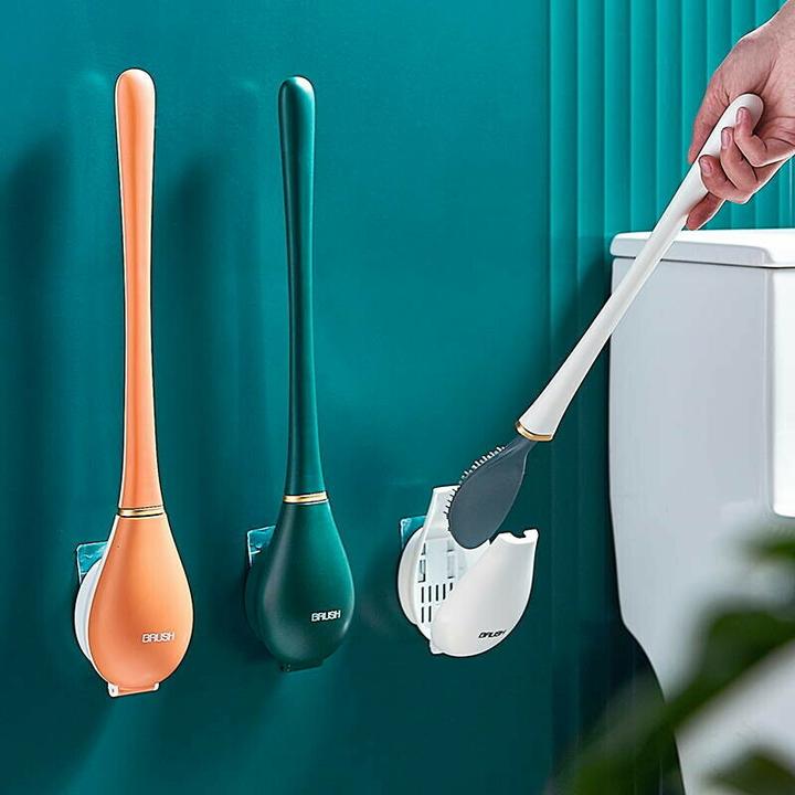 Wall Mounted Silicone Long-Handle Toilet Brush (60% OFF TODAY!)